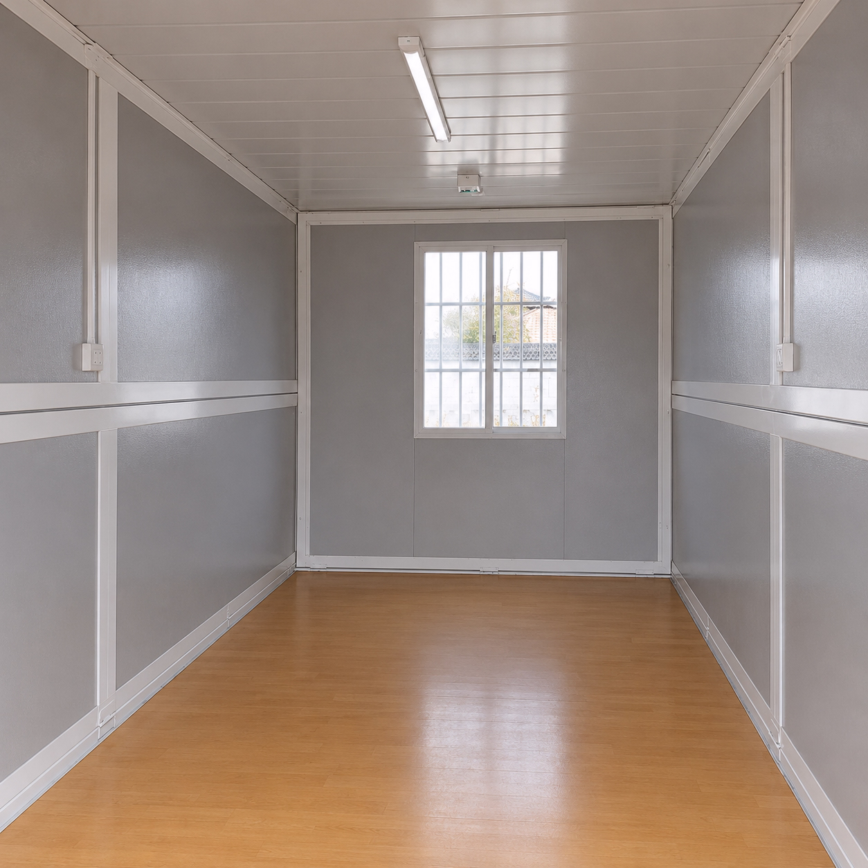 Interior módulo plegable habitable — 13,4 m²